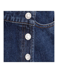 Cotton short skirt - Denim blue
