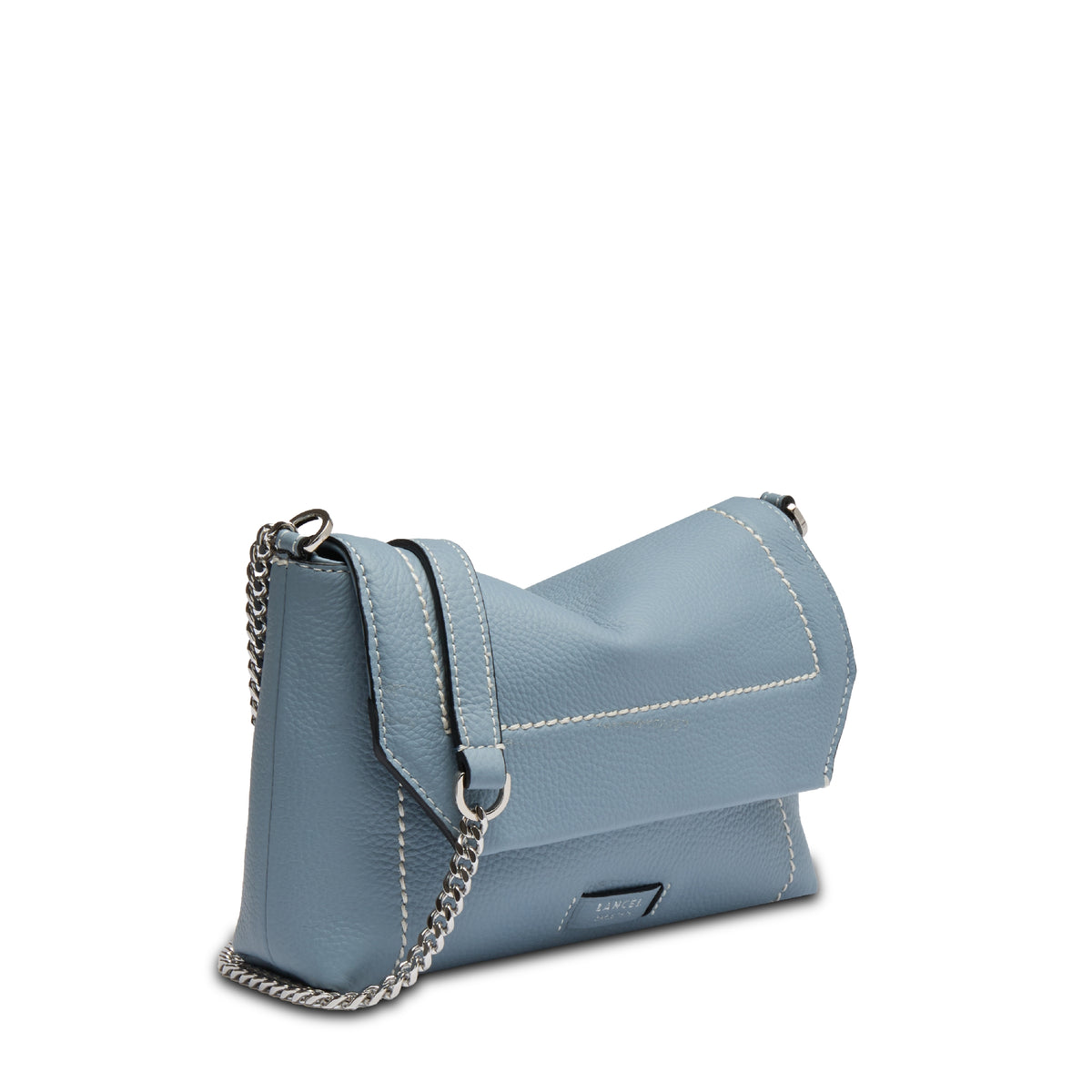 Ninon Soft leather mini flap bag - Ecume