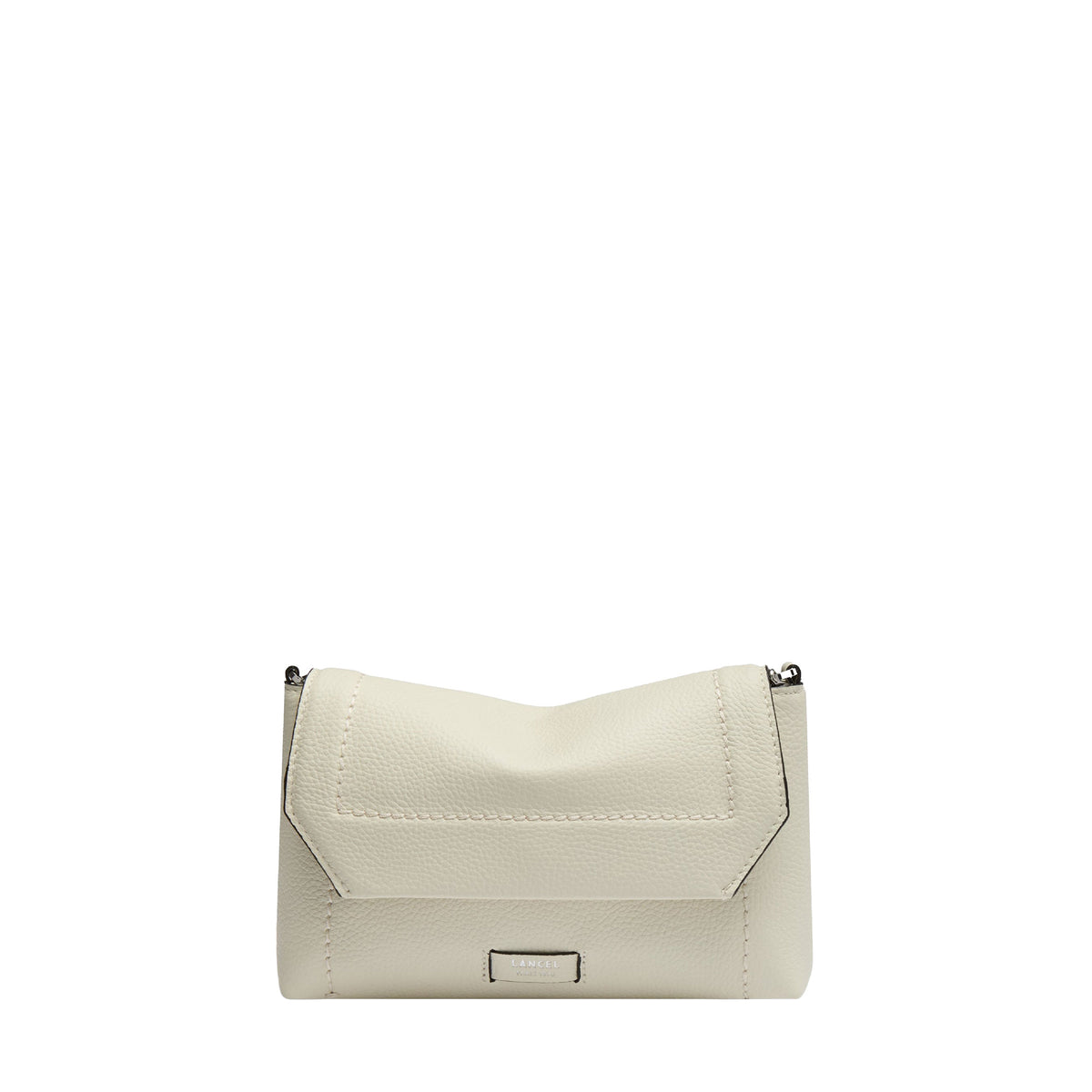 Ninon Soft mini flap bag in leather - Snow