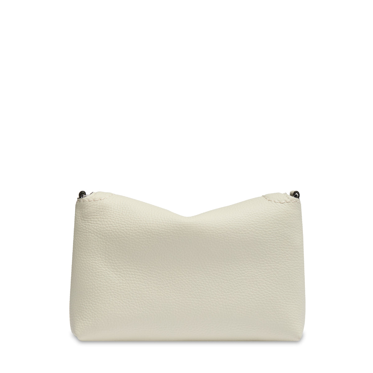 Ninon Soft mini flap bag in leather - Snow
