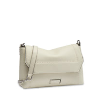 Ninon Soft mini flap bag in leather - Snow