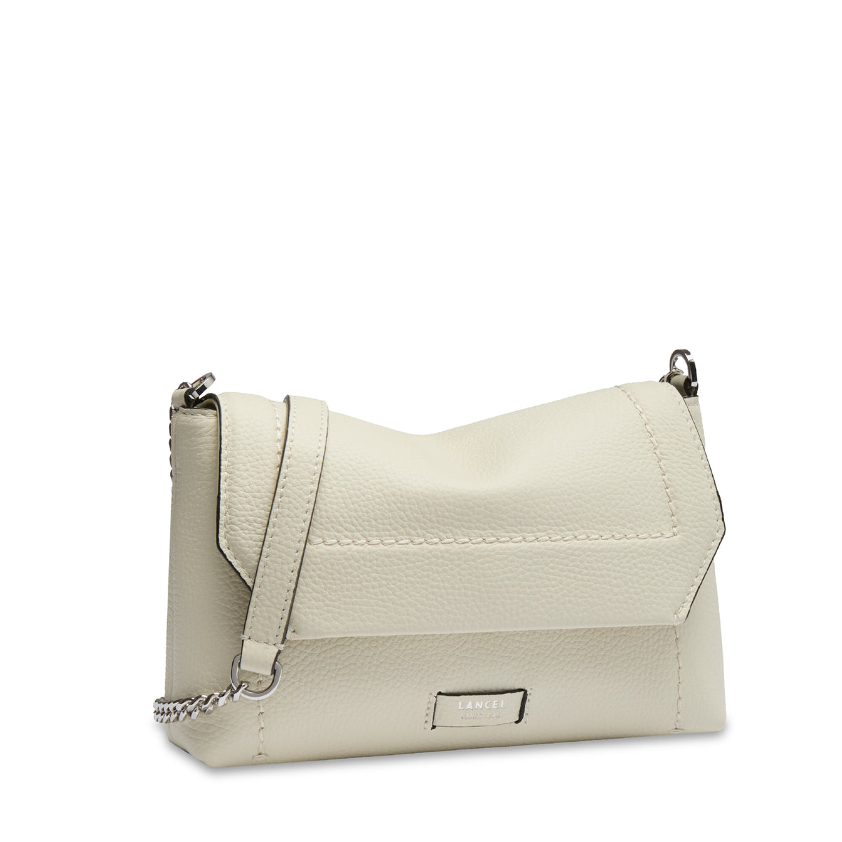 Ninon Soft mini flap bag in leather - Snow