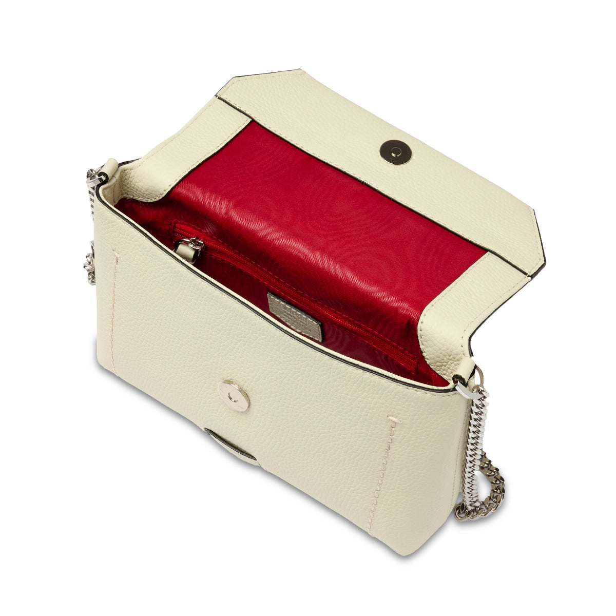 Ninon Soft mini flap bag in leather - Snow