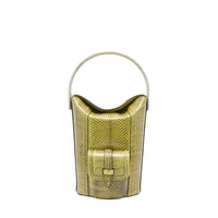 Mini sac seau rigide Premier Flirt en cuir et python - Tropical