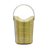 Mini sac seau rigide Premier Flirt en cuir et python - Tropical