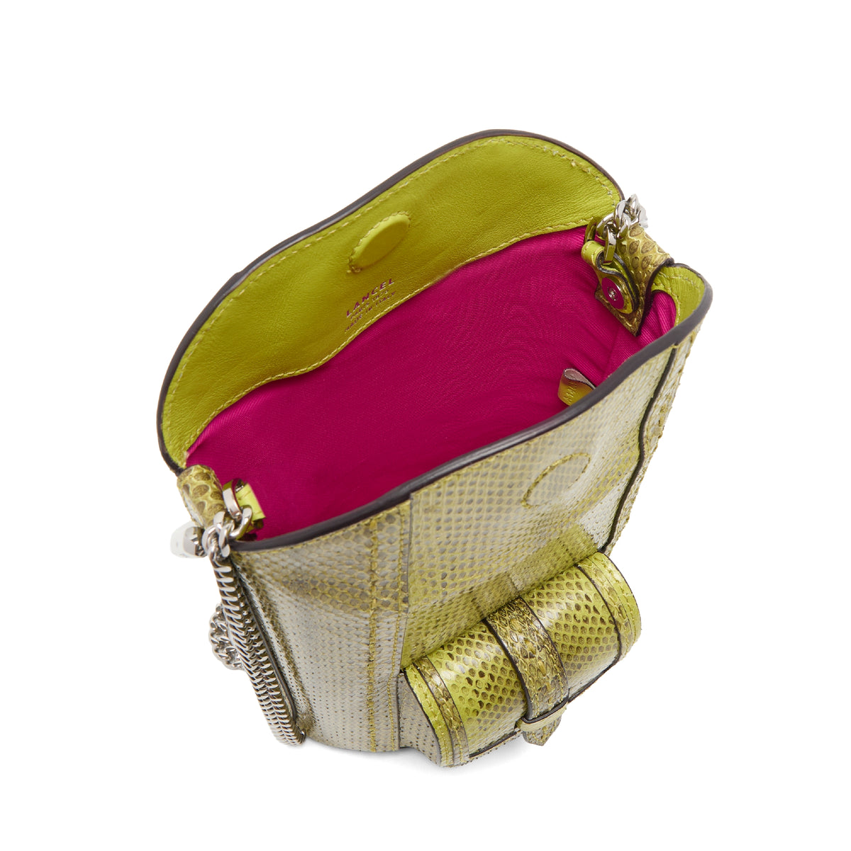 Mini sac seau rigide Premier Flirt en cuir et python - Tropical