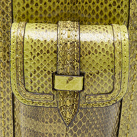 Mini sac seau rigide Premier Flirt en cuir et python - Tropical