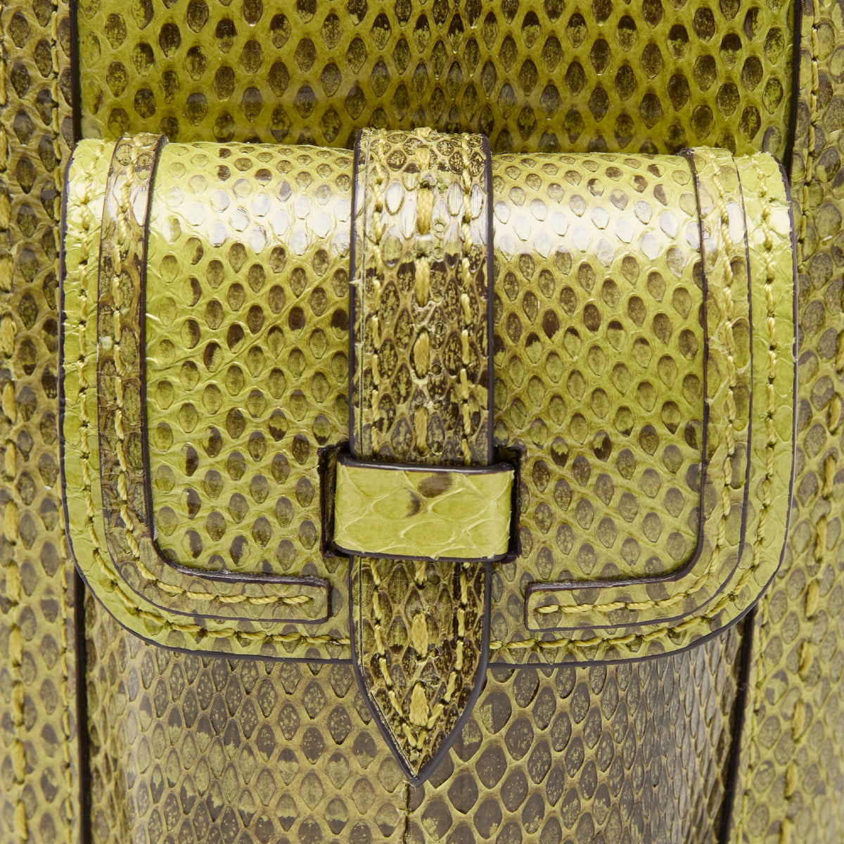 Mini sac seau rigide Premier Flirt en cuir et python - Tropical