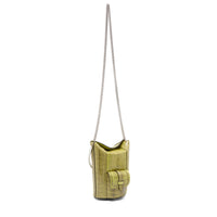 Mini sac seau rigide Premier Flirt en cuir et python - Tropical