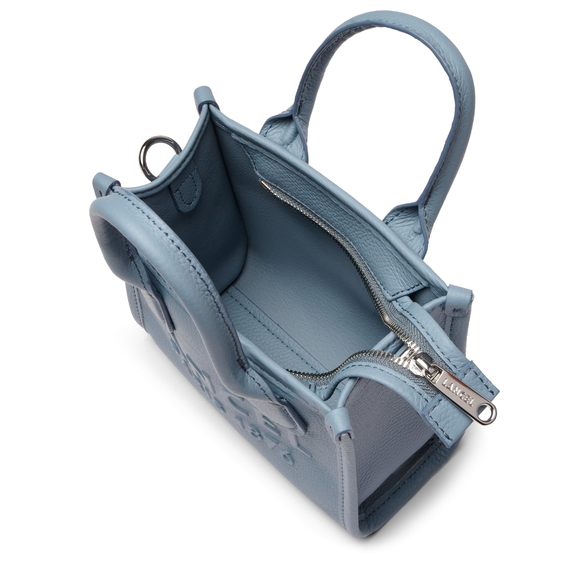 Jour mini zipped leather tote bag - Ecume