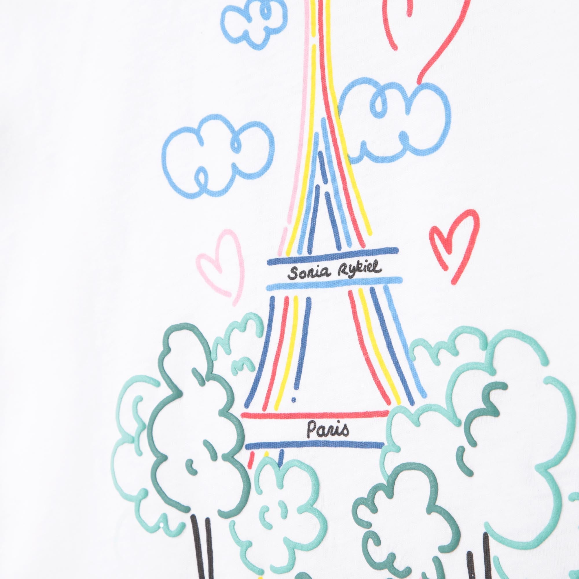 Large short-sleeved T-shirt - White red