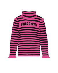 Pull col roulé en coton - Rose Fuchsia