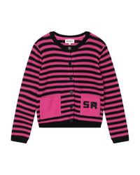 Cardigan en tricot de coton - Rose Fuchsia