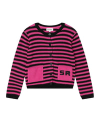 Cotton knitted cardigan - Fuchsia pink