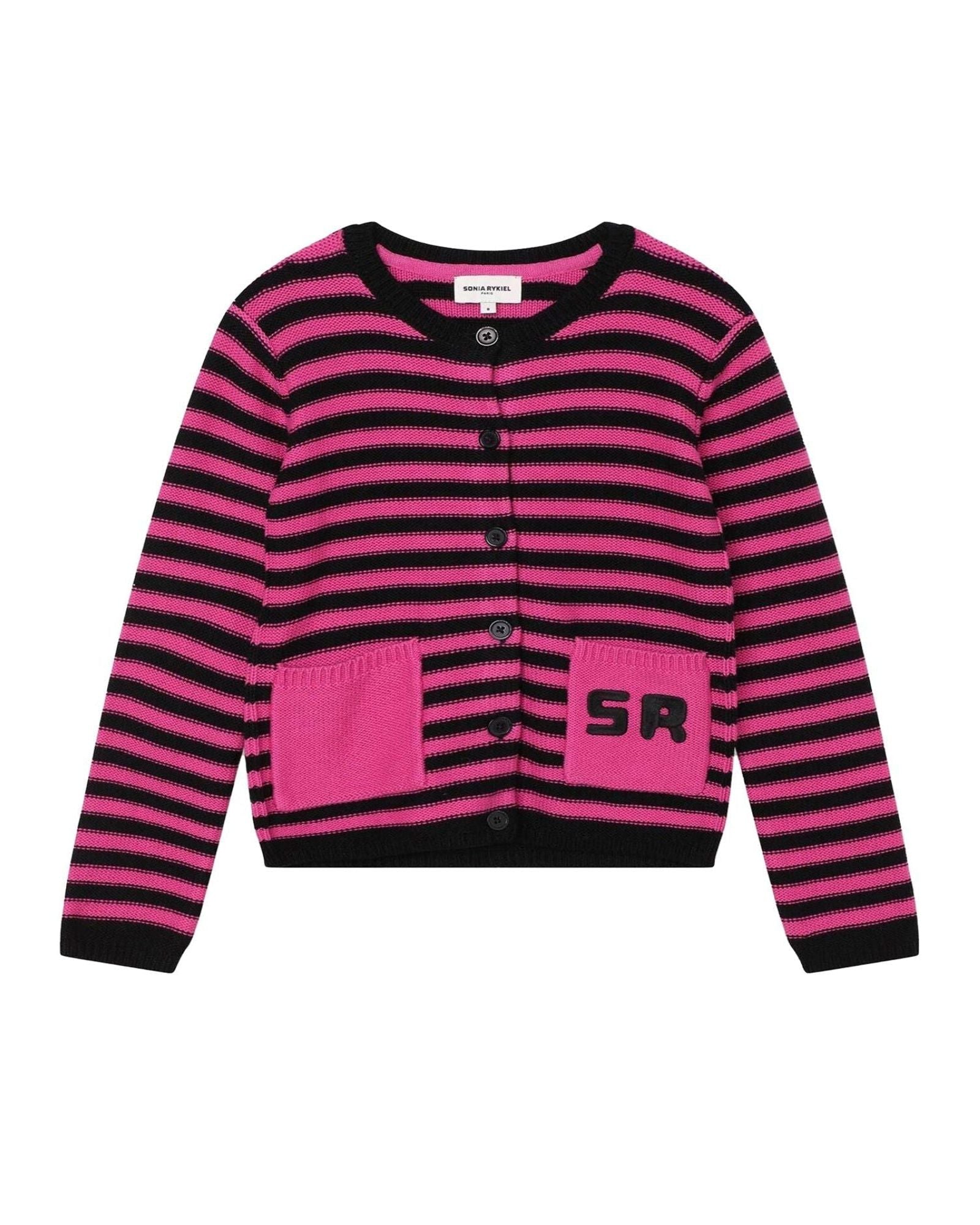 Cotton knitted cardigan - Fuchsia pink