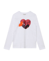 T-shirt à manches longues en coton - Blanc