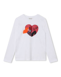 T-shirt à manches longues en coton - Blanc
