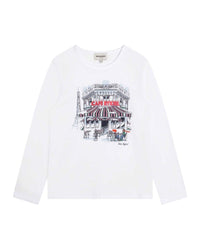 Long-sleeved cotton T-shirt - White