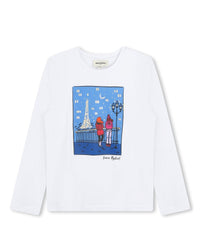 T-shirt à manches longues en coton - Blanc