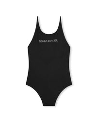 Velvet 1-piece swimming costume - Black