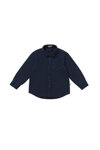 BRUSHED JERSEY SHIRT - NAVY BLUE
