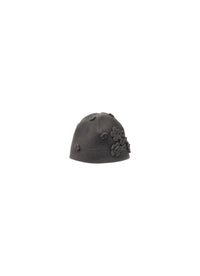 Fleece Beret Hat With Flower Appliqués