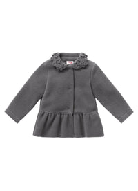 Fleece Jacket With Flowers On The Collar