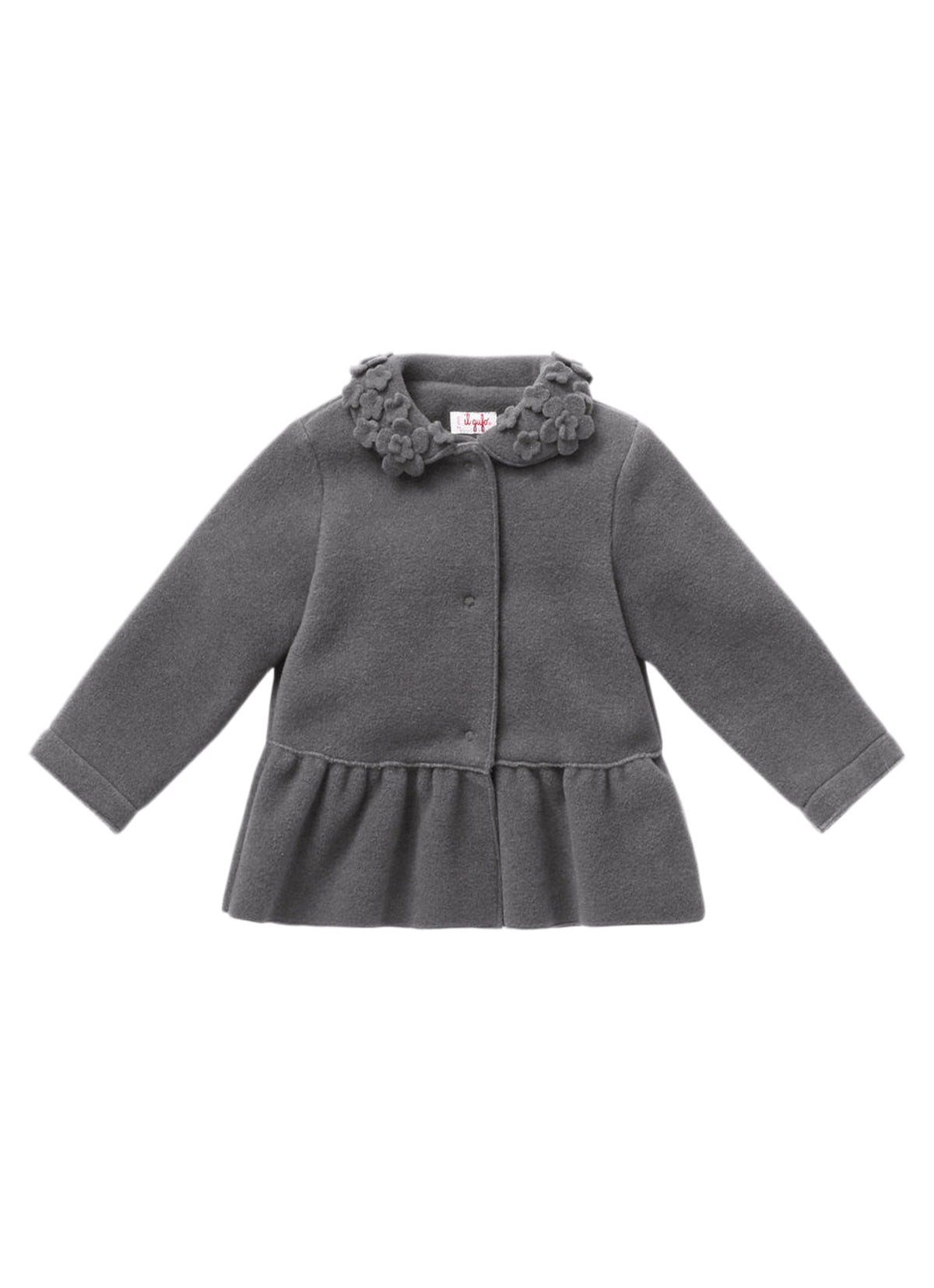 Fleece Jacket With Flowers On The Collar