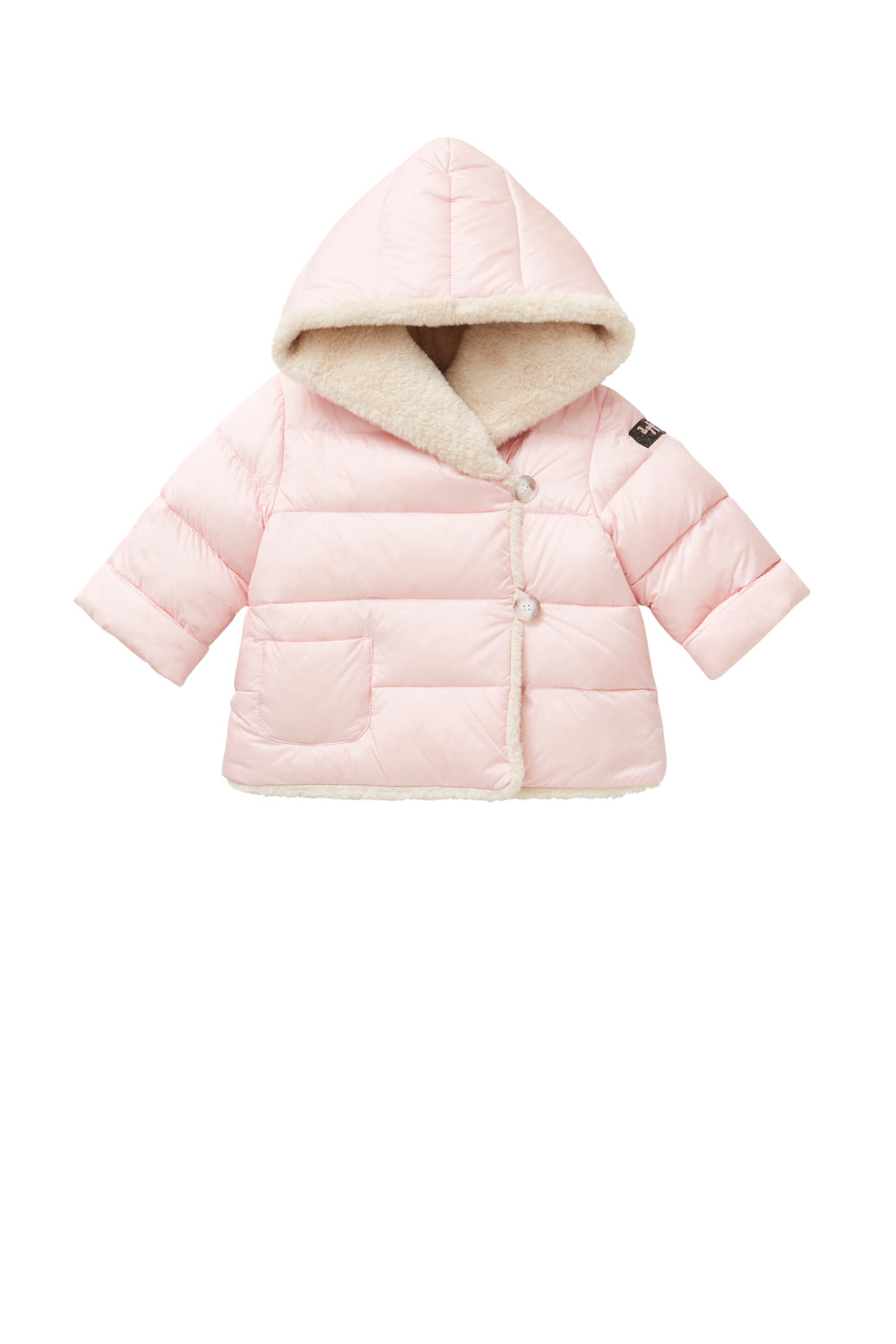 QUILTED JACKET WITH FAUX-FUR LINING - PINK