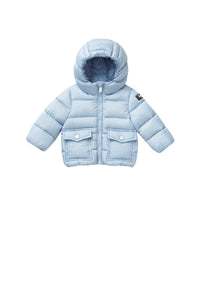 HOODED BOMBER JACKET - SKY BLUE