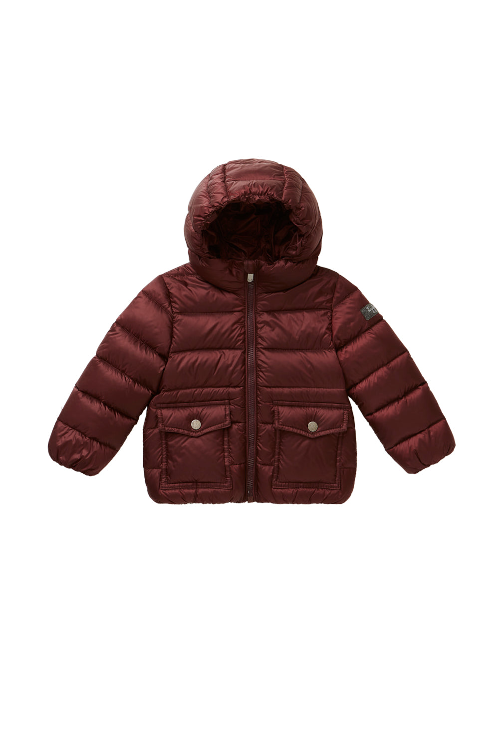 HOODED BOMBER JACKET - GARNET RED