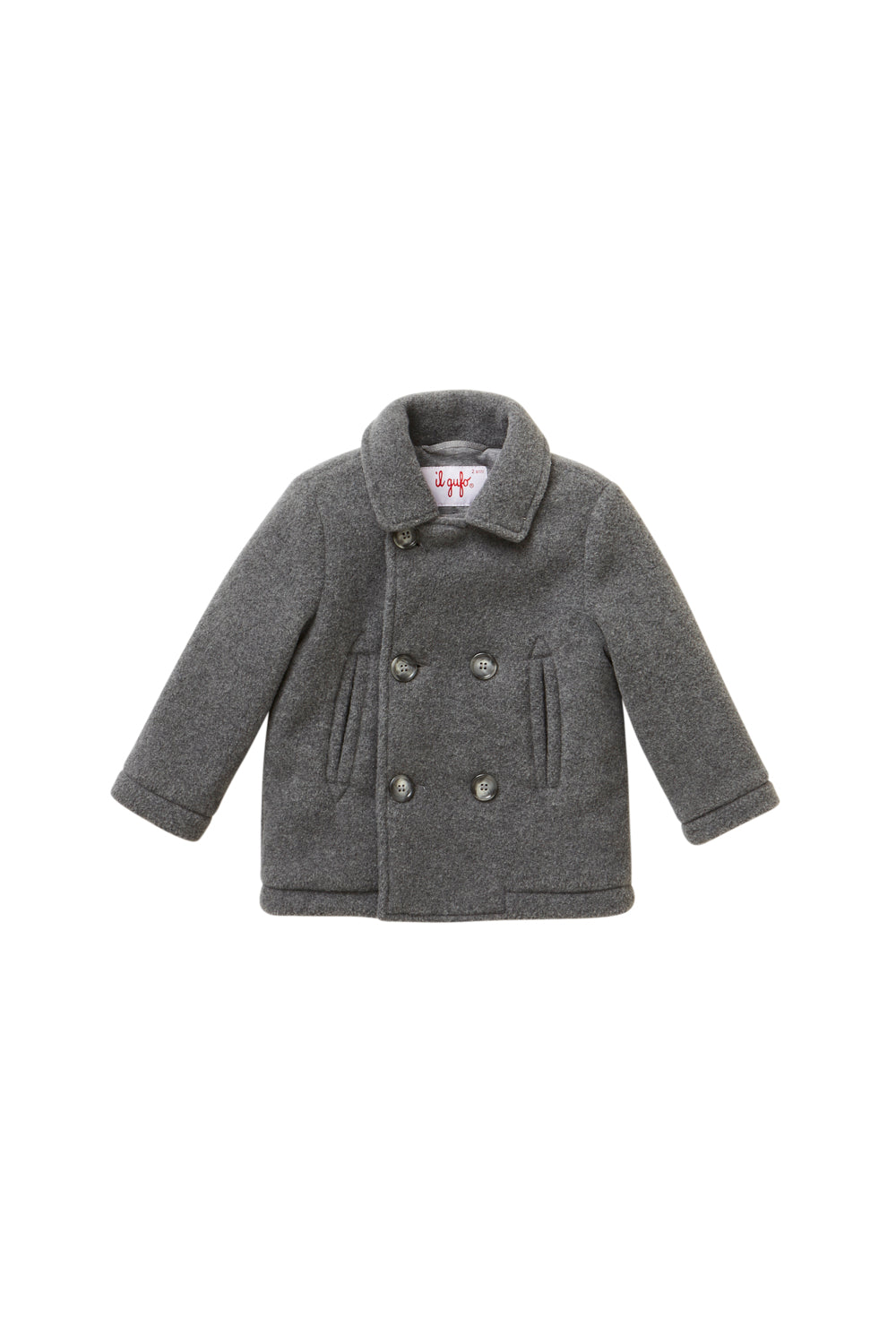 DOUBLE-BREASTED FLEECE JACKET - GREY
