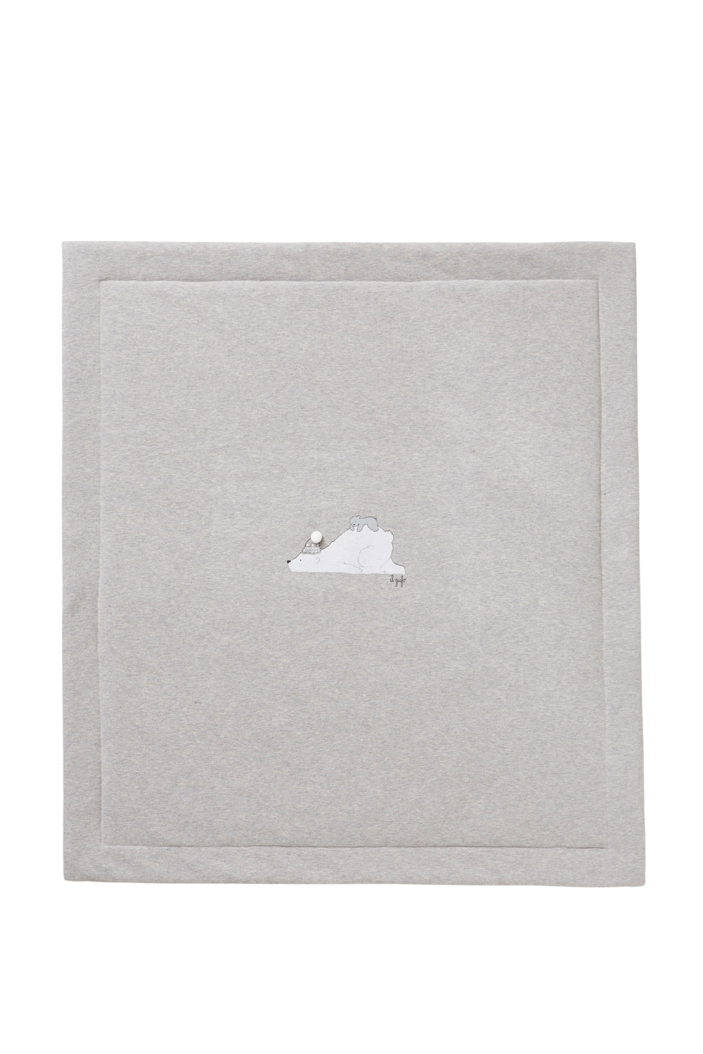FLEECE BLANKET WITH BEARS - GREY