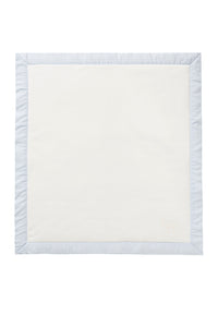 CRIB BLANKET WITH LIGHT BLUE/WHITE TRIM