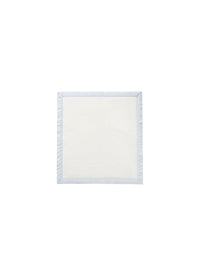 Crib Blanket With Light Blue/White Trim