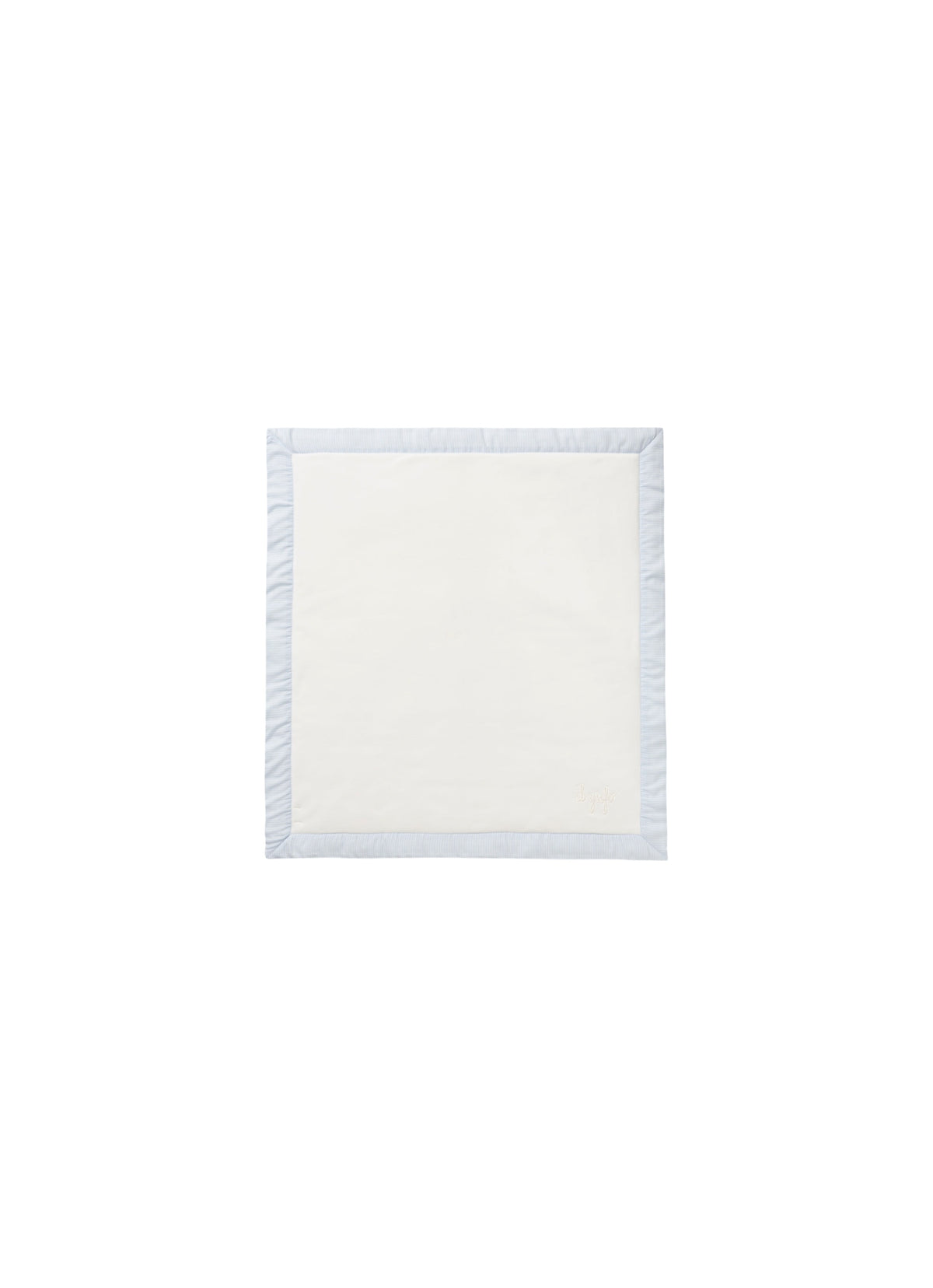 Crib Blanket With Light Blue/White Trim
