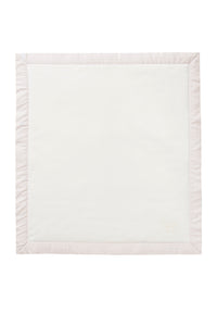 CRIB BLANKET WITH LIGHT BLUE/WHITE TRIM