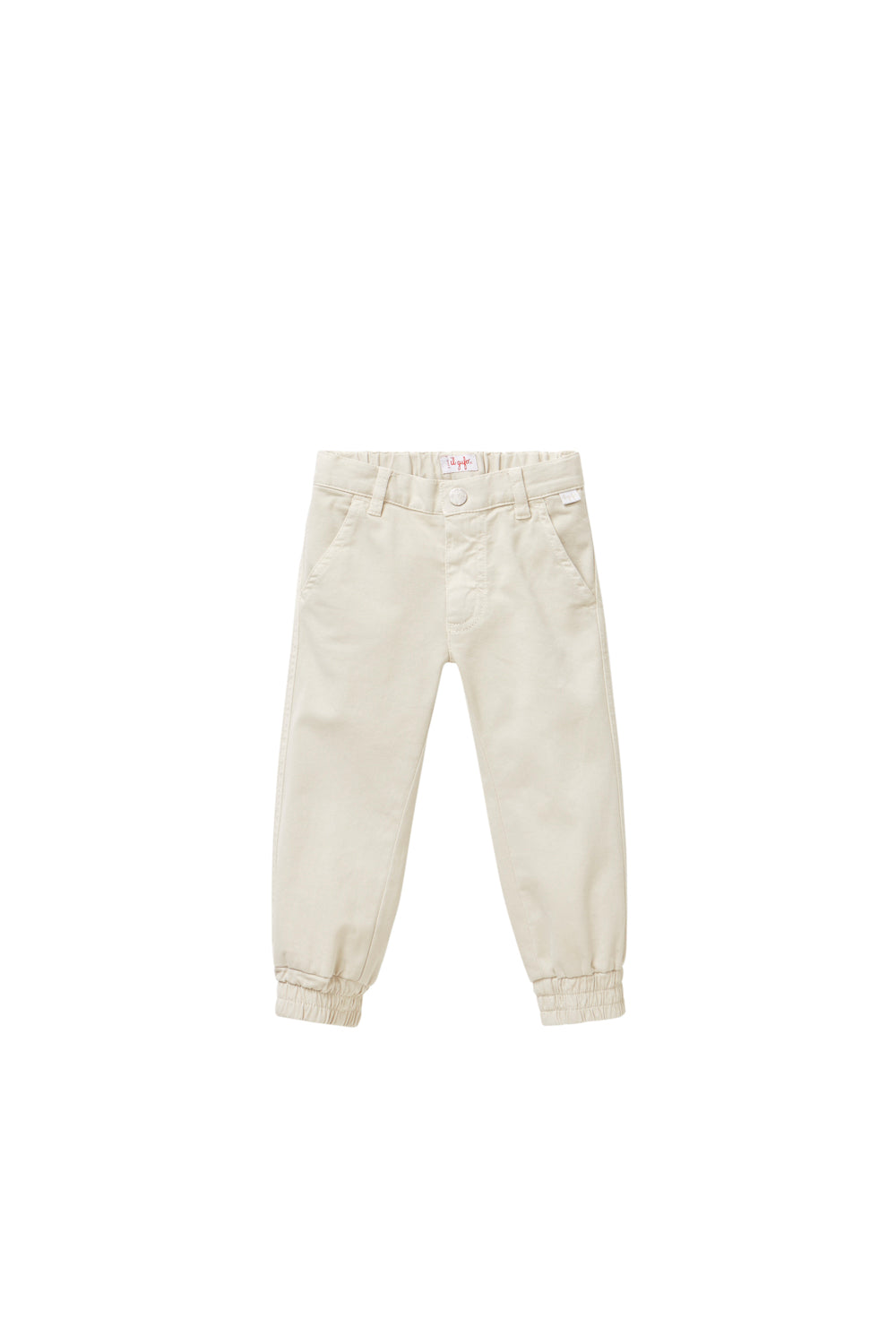 COTTON TROUSERS WITH ANKLE CUFFS - BEIGE