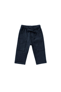 COTTON FLEECE SWEATPANTS - NAVY BLUE