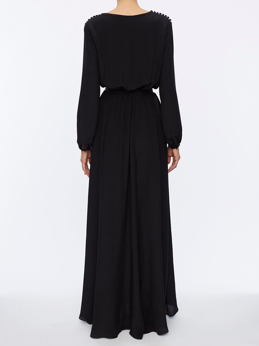 1qty NEW  / Robe cocktail Adèle e soie -  Black