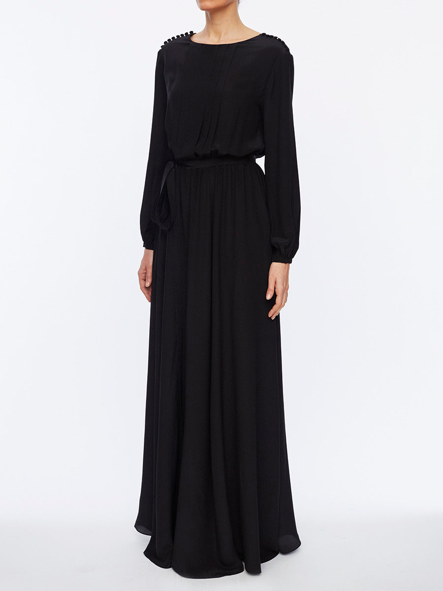 1qty NEW  / Robe cocktail Adèle e soie -  Black