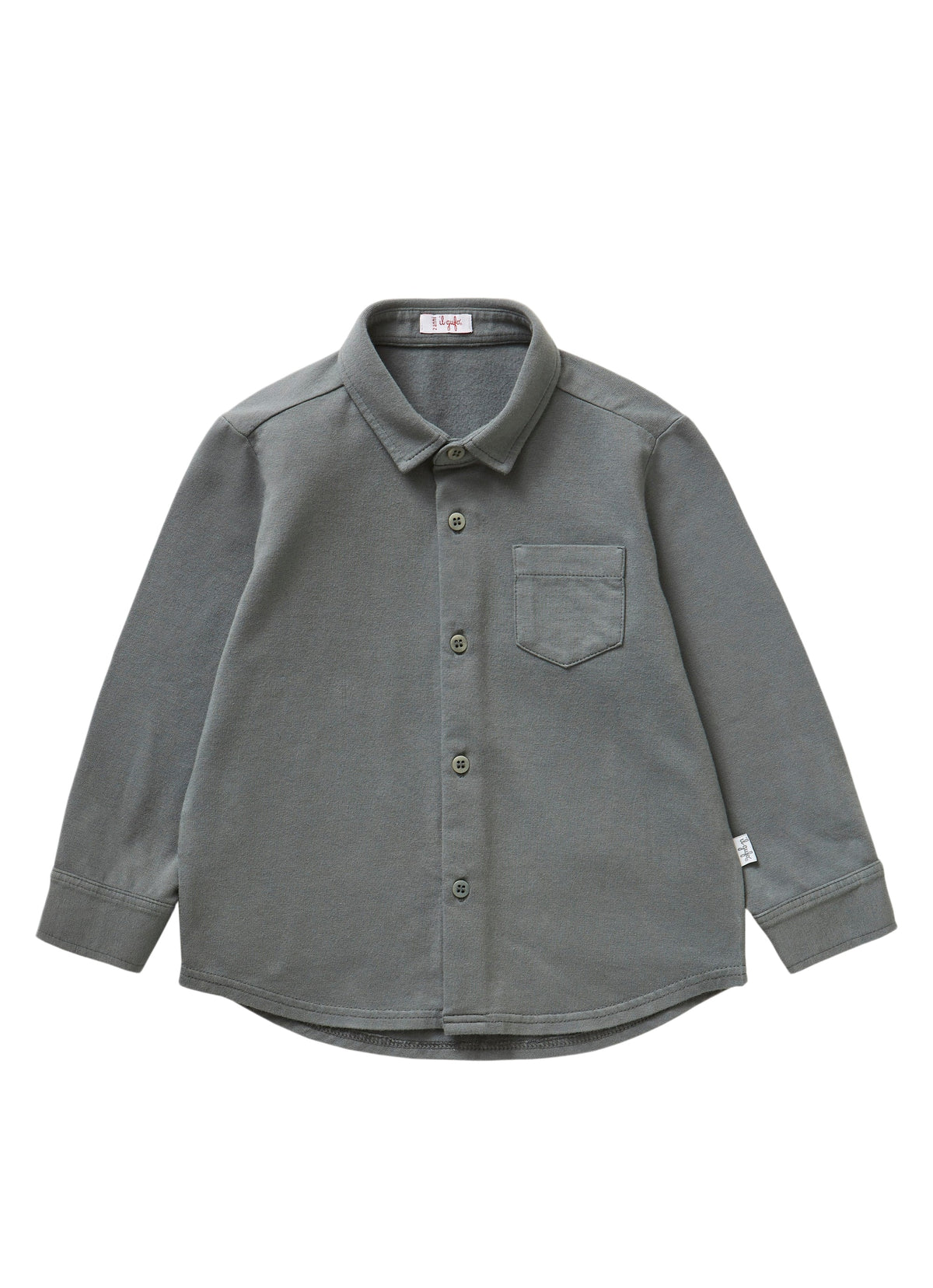 Grey Jersey Shirt With Breast Pocket