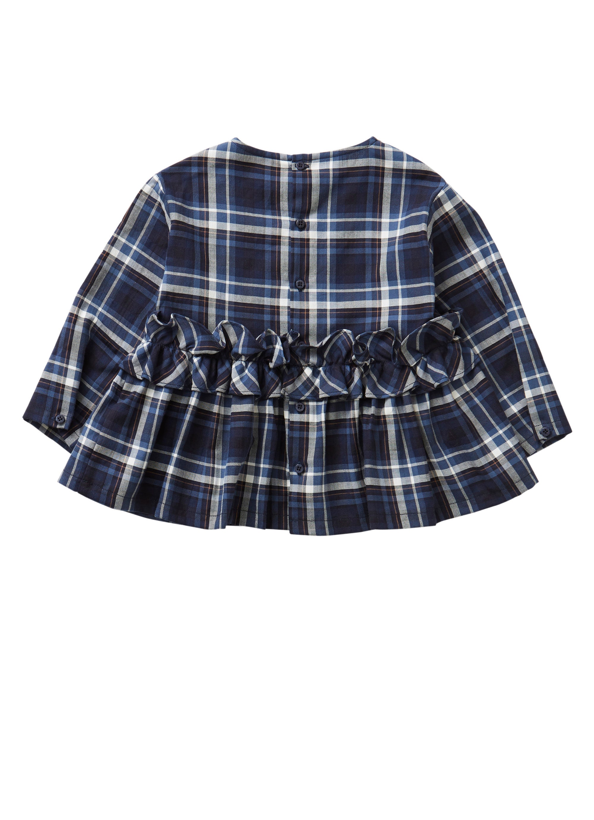 Flared blouse with ruffles