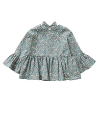 Blouse with white and pink liberty style flowers