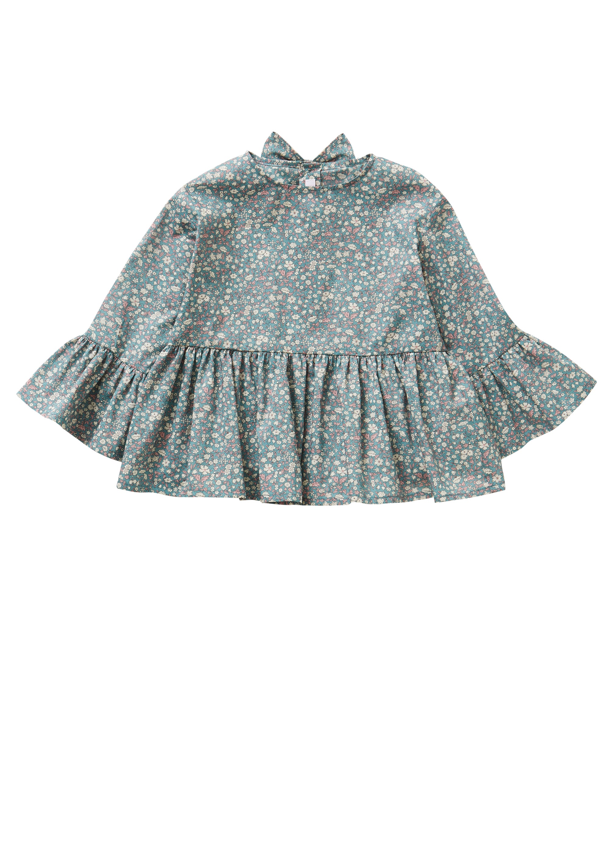 Blouse with white and pink liberty style flowers