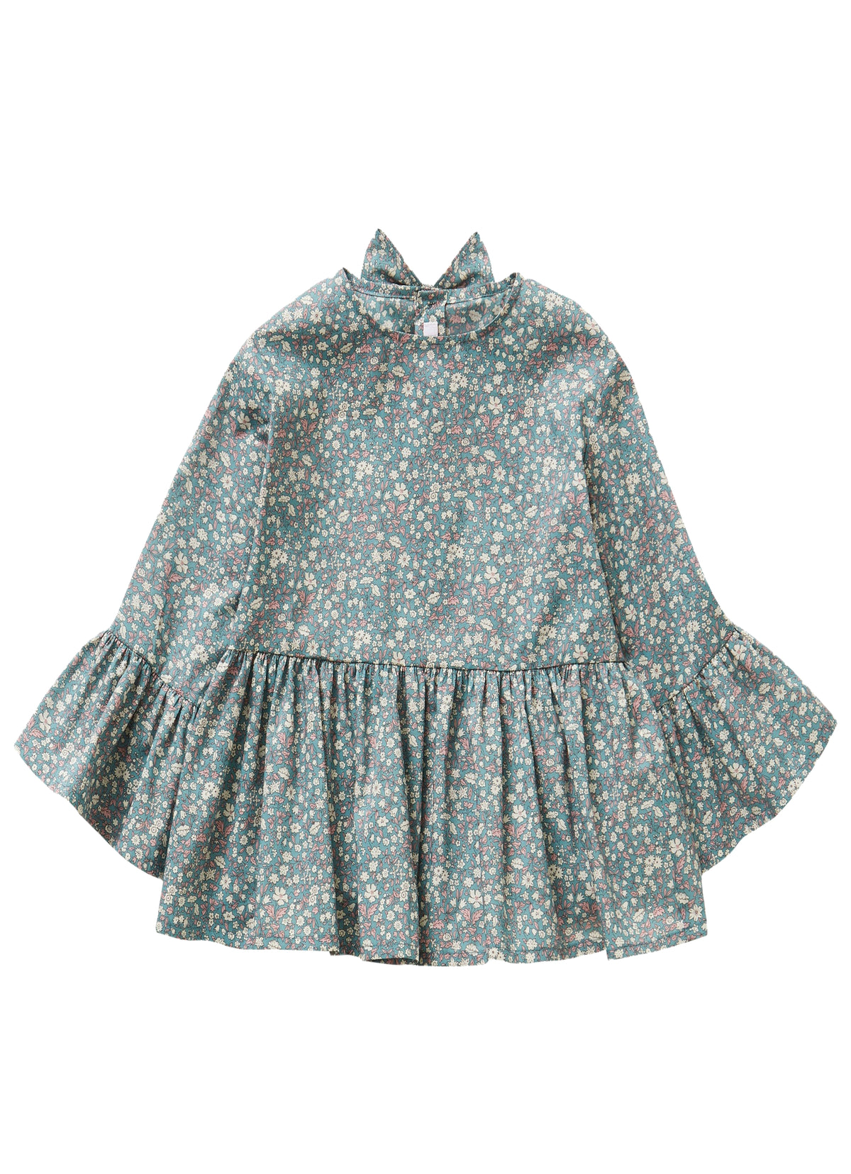 Blouse With White And Pink Liberty Style Flowers