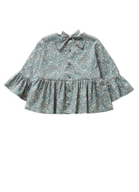 Blouse with white and pink liberty style flowers