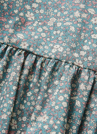 Blouse with white and pink liberty style flowers