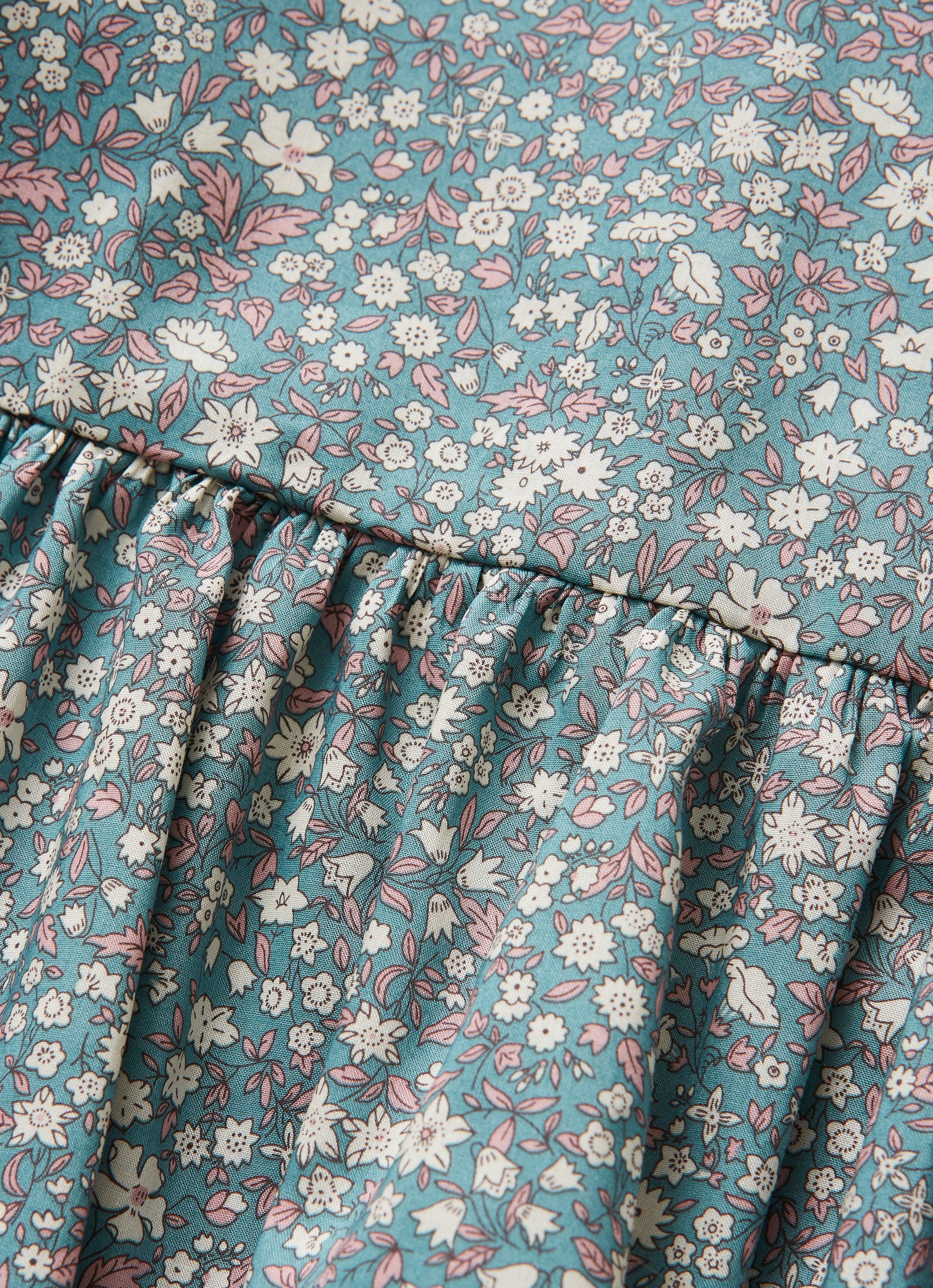 Blouse with white and pink liberty style flowers