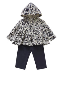 Cotton outfit with floral pattern - blue